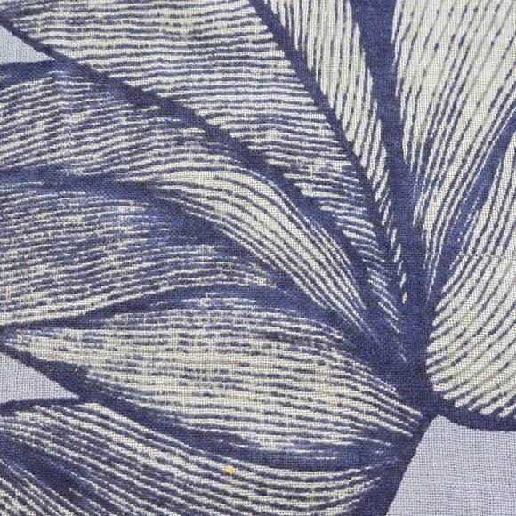 Kinross Silk Cashmere Scarf Blue Leaves - Picture 4 of 15